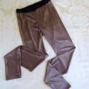 Kaylee Tankus Taupe Korean Designer Metallic Leggings OS (M)